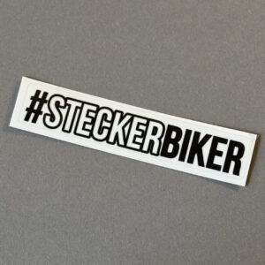 Aufkleber "SteckerBiker", schwarz, 10 cm