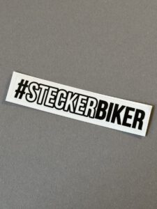 Aufkleber "SteckerBiker", <br>schwarz, 10 cm