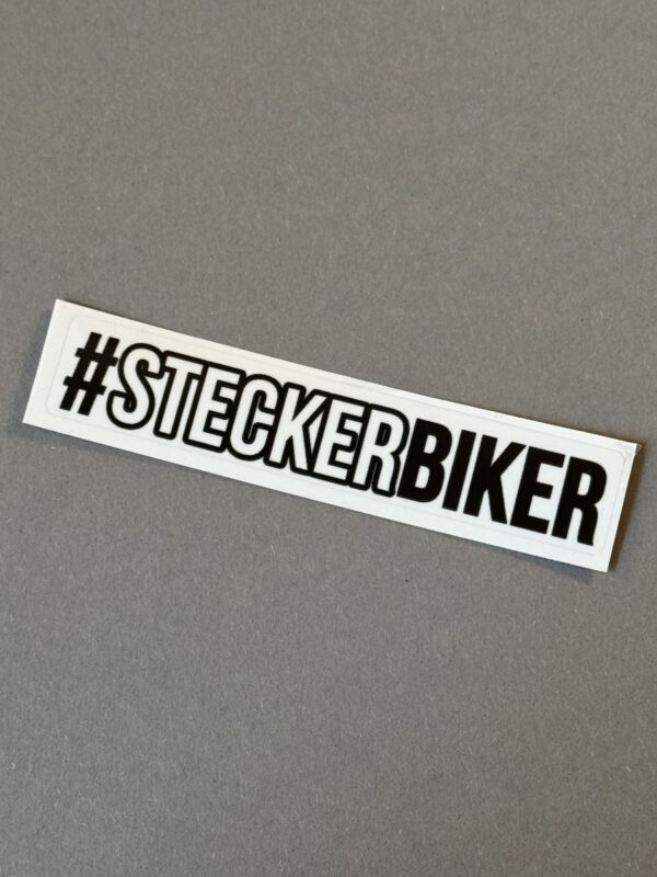 Aufkleber "SteckerBiker", <br>schwarz, 10 cm