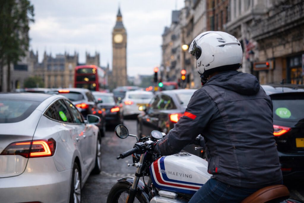 Electric Motorcycles Traffic Jam