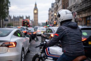 Electric Motorcycles Traffic Jam