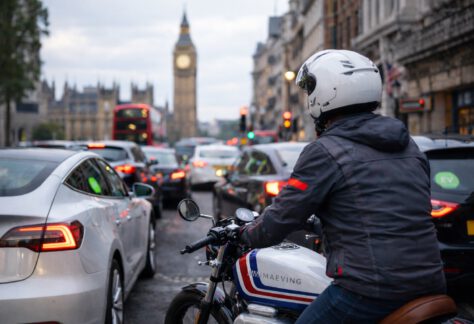 Electric Motorcycles Traffic Jam