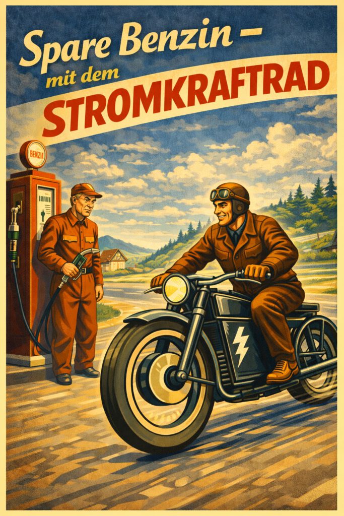 Stromkraftrad spart Benzin