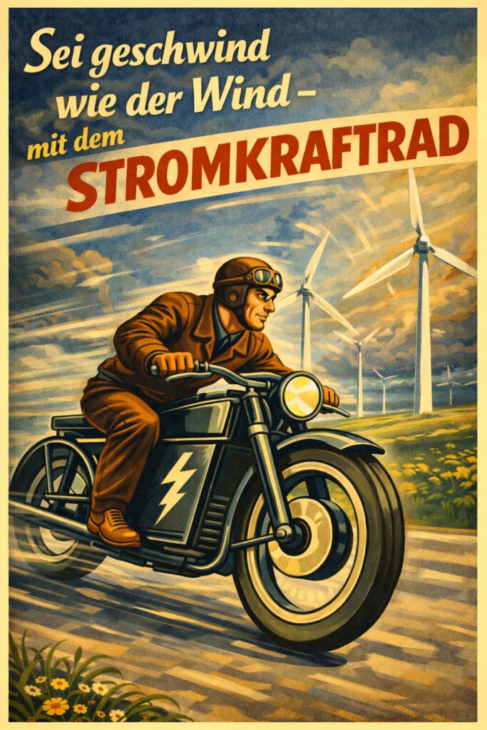 Stromkraftrad geschwind wie der Wind
