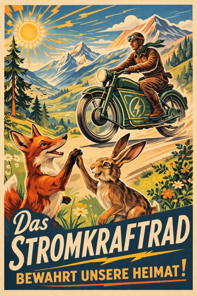 Stromkraftrad bewahrt Heimat