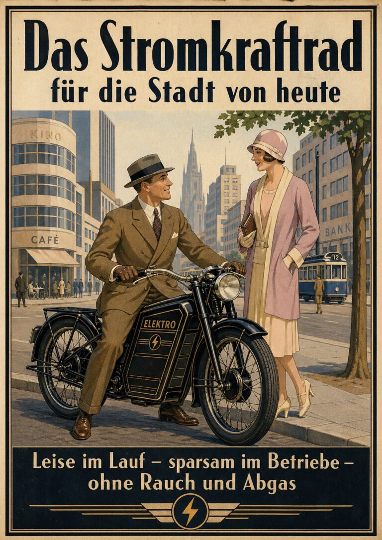 Stromkraftrad Stadt von heute